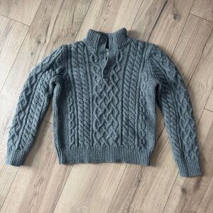 Gap Kids Gray Cable Knit Mockneck Sweater Large